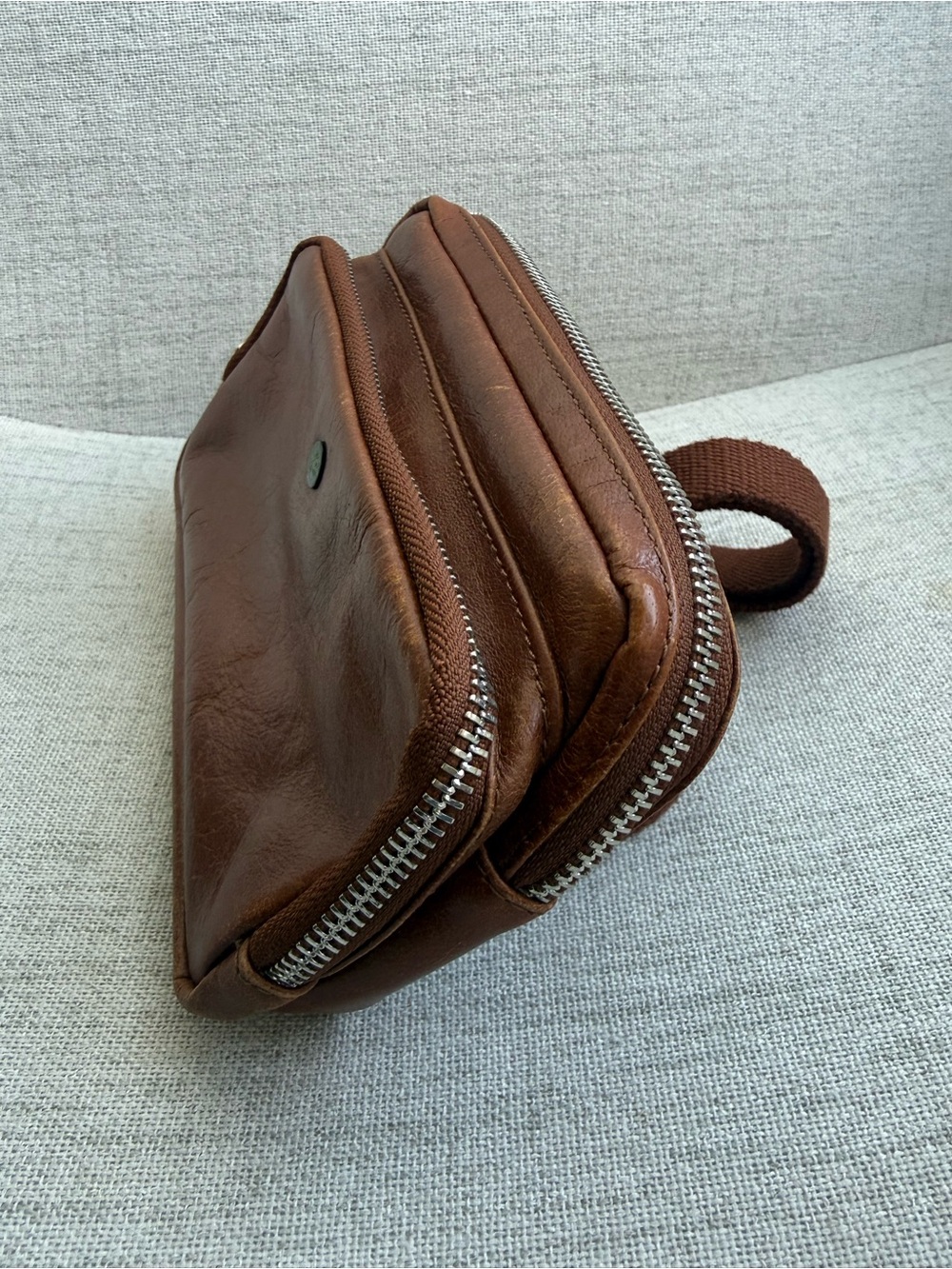 Auliv Brown Genuine Leather Fanny Pack, Hip Pack - Picture 12 of 16